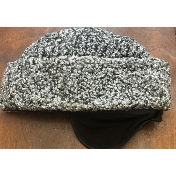 Vintage Gray Black Curly Wool Cossack Hat Persian Lamb Style Large main image 5